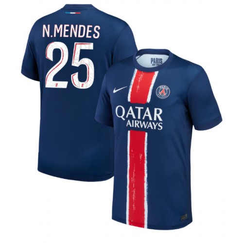 Fotbalové Dres Paris Saint-Germain Nuno Mendes #25 Domácí 2024-25 Krátký Rukáv